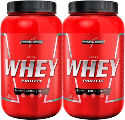 Combo 2x Nutri Whey Protein Para Ganho de Peso Baunilha 900g Pote - Integralmedica