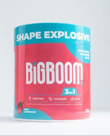 Creatina - BIGBOOM - 100% Pura 300G. A única 3 em 1 | Colágeno, BCAA + Creatina Monohidratada - para mulheres, crescimento de glúteos, crescimento muscular, aumento de energia, auxílio cognitivo e Colágeno.
